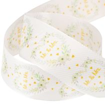 Itens Fita decorativa de cetim para casamento branca “Sr. e Sra.” 40mm 15m