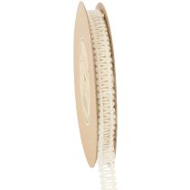 Itens Fita decorativa de juta, fita natural para presentes, branco creme, 15 mm x 15 m