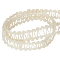 Itens Fita decorativa de juta, fita natural para presentes, branco creme, 15 mm x 15 m