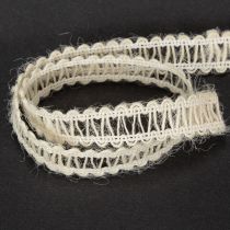Itens Fita decorativa de juta, fita natural para presentes, branco creme, 15 mm x 15 m
