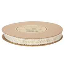 Itens Fita decorativa de juta, fita natural para presentes, branco creme, 15 mm x 15 m