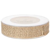 Itens Fita decorativa de juta, natural, 25 mm; fita de juta; fita rústica para presentes, 10 m