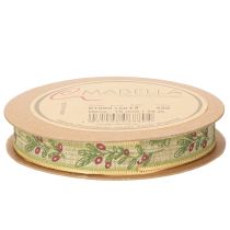 Itens Fita para presente com ramo de oliveira, com elegantes ramos e azeitonas, 1,5 cm, 15 m