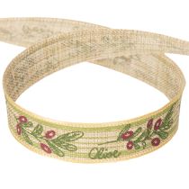 Itens Fita para presente com ramo de oliveira, com elegantes ramos e azeitonas, 1,5 cm, 15 m