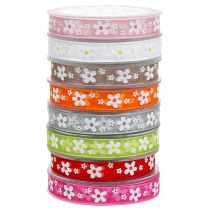 Fita decorativa fita de organza com motivos florais 15mm 20m