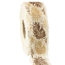 Itens Fita decorativa folhas tropicais fita de algodão marrom 30mm 15m