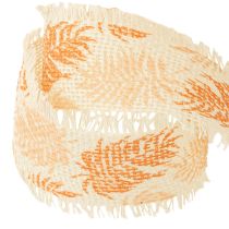 Itens Fita decorativa folhas floresta tropical fita de algodão laranja 30mm 15m