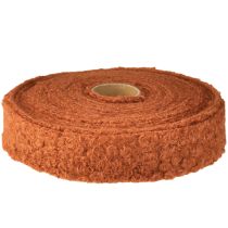 Itens Fita decorativa marrom avermelhada fita larga tecido lã look 40mm 8m