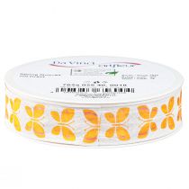 Itens Fita decorativa borboletas fio laranja borda 25mm 18m