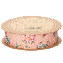Itens Fita para presentes com estampa floral, ideal para lembrancinhas e artesanatos divertidos. 2,5 cm de largura, 15 m de comprimento.