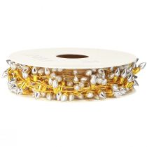 Itens Fita decorativa Luzes de fada de Natal ouro prata L12mm C5m