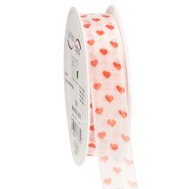Itens Fita para presentes com corações, ideal para embalagens criativas e presentes personalizados, 2,5 cm de largura, 15 m de comprimento.