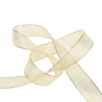 Itens Fita decorativa com listras de lurex ouro claro 25mm 20m