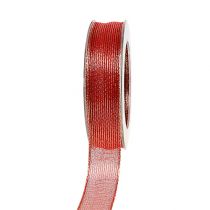 Itens Fita Deco com listras de lurex vermelho 25mm 20m