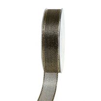 Itens Fita Deco com listras de lurex pretas 25mm 20m