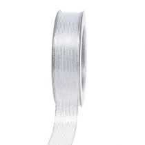 Itens Fita decorativa com listras de lurex prata 25mm 20m