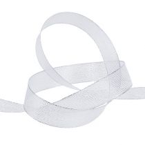 Itens Fita decorativa com listras de lurex prata 25mm 20m