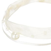 Itens Fita decorativa com pérolas, creme, 20mm, 5m