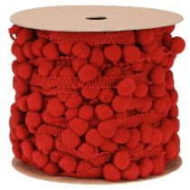 Itens Fita decorativa com pompons Fita Pom Pom Vermelha 20mm 15m