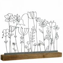 Exibição decoração de metal decoração de mesa flor prado 37×5×27,5cm