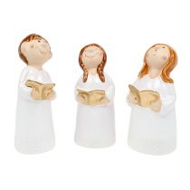Coro infantil Dekofigur 11-12,5 cm branco 6 unidades