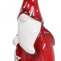 Itens Figura de Papai Noel Nicholas vermelho, cerâmica branca Alt. 13,5cm 2uds