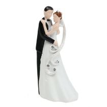Figura de decoração de casal de noivos 10,5 cm