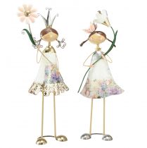 Itens Figuras decorativas decoração de varanda figuras de menina de metal 56/57cm 2 unidades