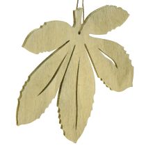 Itens Cabide decorativo madeira folhas de outono verde marrom natural 12x10cm 12 un