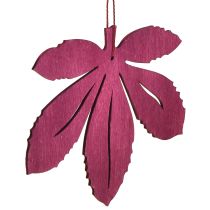 Itens Cabide decorativo madeira folhas de outono rosa roxo verde 12x10cm 12 un