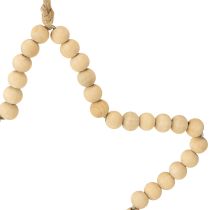 Itens Contas decorativas de madeira de Natal coração estrela árvore Alt.16cm 3 unidades