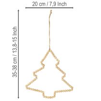 Itens Cabide decorativo contas de madeira de natal coração estrela árvore H20cm 3 peças
