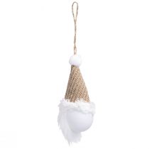 Itens Cabide decorativo gnomo de natal branco marrom Alt.11cm 3 unidades