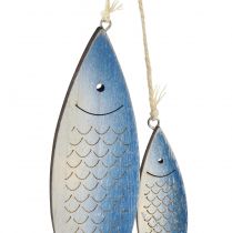 Itens Cabide decorativo peixe azul branco escamas 11,5/20cm conjunto de 2