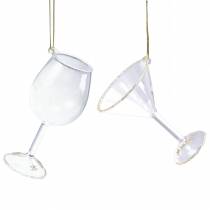 Óculos de suspensão Deco transparentes com ouro 9cm 2 unidades