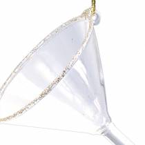 Óculos de suspensão Deco transparentes com ouro 9cm 2 unidades