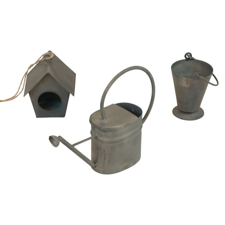 Cabide decorativo de metal decorativo para jardim cinza vintage 5-15 cm conjunto de 3
