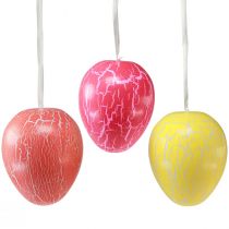 Itens Cabide decorativo para ovos de Páscoa craquelure amarelo/rosa/vermelho Ø20cm 3 unidades