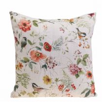Almofada decorativa almofada decorativa de verão com flores/pássaros 37x37cm