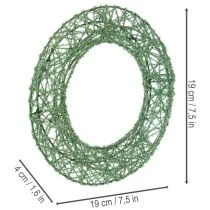 Itens Guirlanda decorativa de arame verde para projetos DIY, 19 cm, 2 peças
