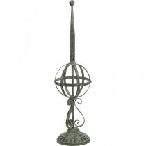 Objeto decorativo, porta-coroa, decoração em metal cinza, marrom, branco shabby chic A62,5cm Ø16cm