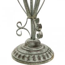 Suporte de grinalda metal antigo, decoração de mesa shabby chic H51cm