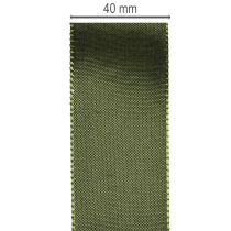 Itens Fita de cetim para embrulho de presentes, fita de tafetá, verde, 40 mm de largura, 5 m de comprimento.
