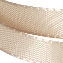 Itens Fita estreita bege para presentes, fita fina para embalagens, 10 mm de largura, 50 m de comprimento.