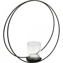 Itens Argola decorativa castiçal de metal preto Ø35cm