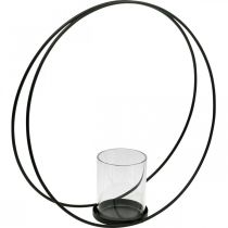 Itens Argola decorativa castiçal de metal preto Ø35cm