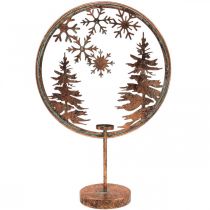Itens Anel decorativo base de natal inverno suporte de vela floresta Ø37,5cm