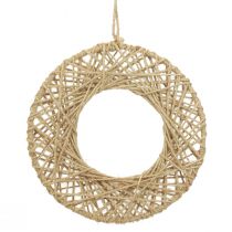 Itens Anel decorativo coberto de juta decoração suspensa decoração boho Ø28cm 4 unidades