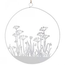 Itens Anel decorativo flor decorativa de metal branco prado decoração primavera Ø22cm