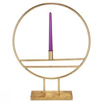 Itens Anel decorativo com pé castiçal decoração em metal dourado Ø44,5cm